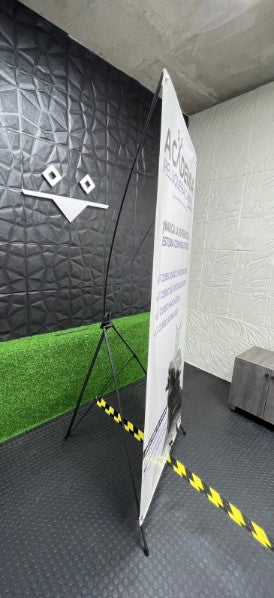 Porta Pendón Tipo (X) PRO tamaño 80x180cm + Impresión + Bolso