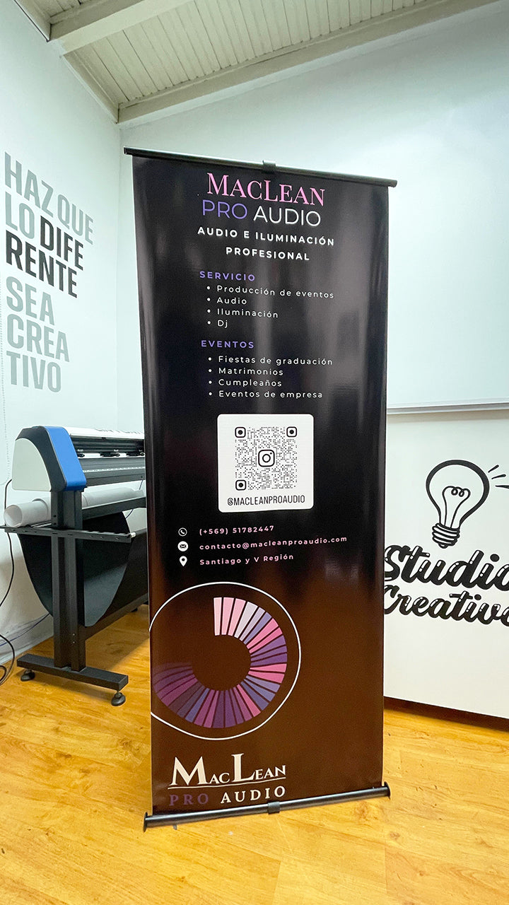 Porta Pendón Tipo (L) tamaño 60x160cm + Impresión + Bolso