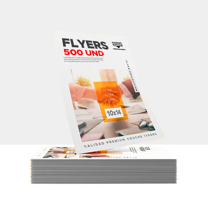 Flyers 10x14 (Pack 500und) una cara -  Calidad Premium